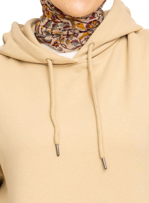 Beige Over Size Hoodie - Khotwh